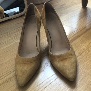 Suede Yellow Heels
